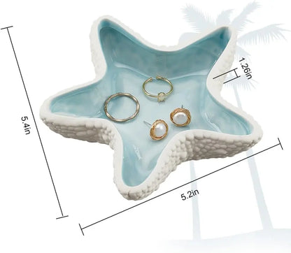 1 pc Jewelry Dish Tray Ceramic Jewelry Dish Ring Holder Trinket Dish Candy Dish Small Key Bowl for Birthday Home Party Decor