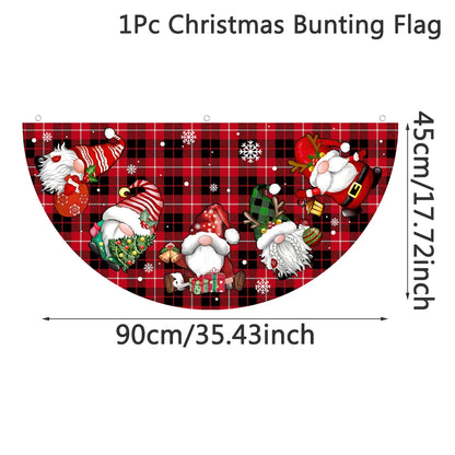 Christmas Outdoor Fan-shaped Flag