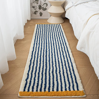 VIKAMA Blue Striped Carpet Absorbent Bathroom Mat Toilet Floor Rug Bedroom Bedside Floor Mat Carpet For Live Room Soft Doormat